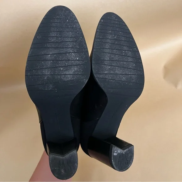 Stuart Weitzman Otherhalf Black Nappa Leather Block Heel Ankle Boots Womens 5.5 - Picture 6 of 9